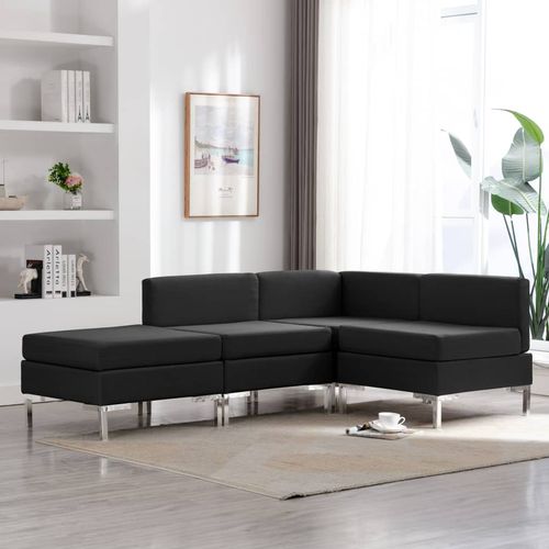 4-dijelni set sofa od tkanine crni slika 9
