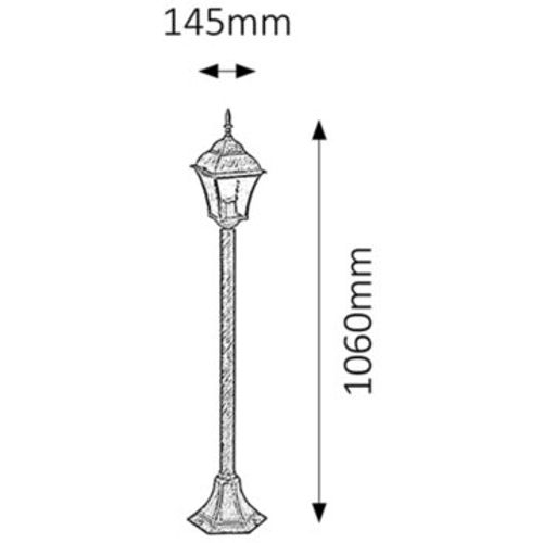 Rabalux Toscana spoljna lampa1m E27 60W staro srebro IP43 Spoljna rasveta slika 2