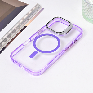 Torbica Magsafe transparent za iPhone 16 Pro 6.3 ljubicasta