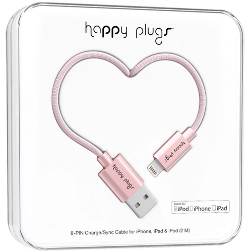 Happy Plugs, Lightning kabel 2.0m, Pink Gold slika 1