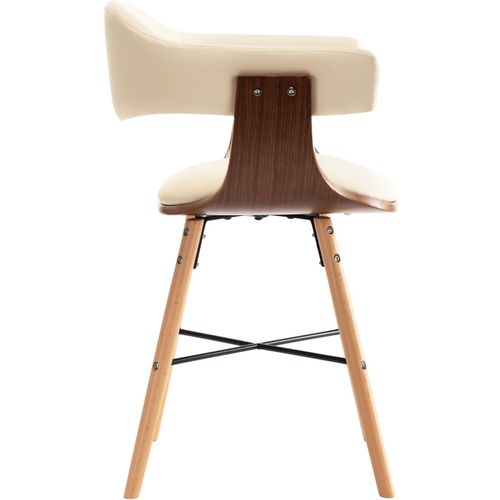 Blagovaonske stolice od umjetne kože i drva 2 kom krem slika 6