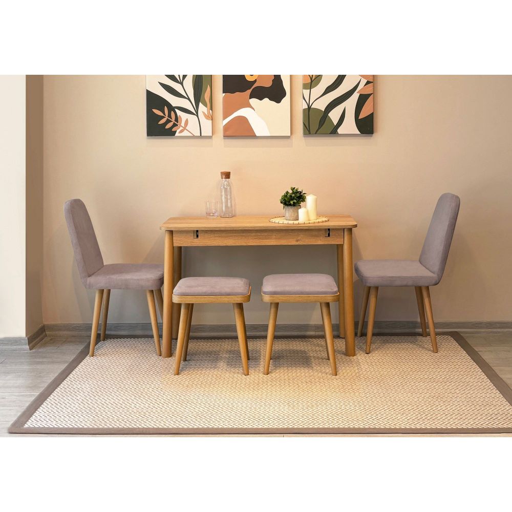 Vina Mini 03 0701 - Set Ekstenzibilnog Stola i Stolica u Soho Sivoj slika 6