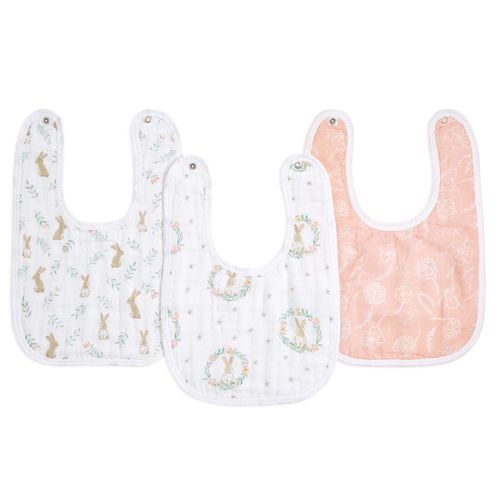 aden+anais® essentials komplet 3 pamučna podbradnjaka blushing bunnies slika 1