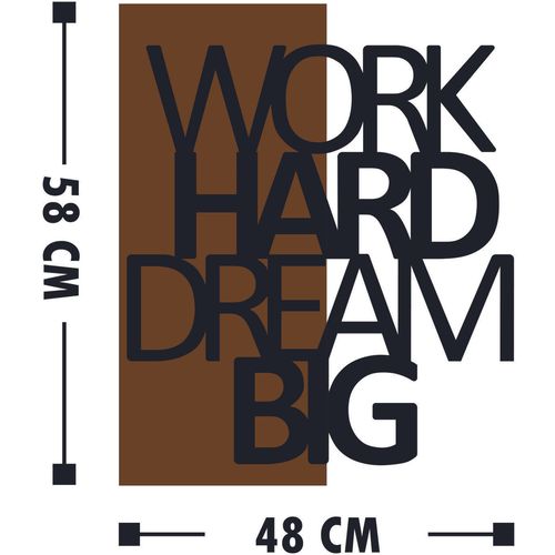 Wallity Ukrasni drveni zidni dodatak, Work Hard Dream Big slika 3