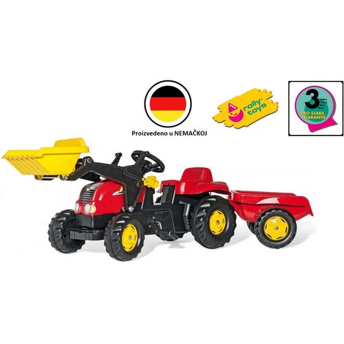 Rolly Traktor Kid Sa Utovarivačem I Prikolicom, Crveni slika 1