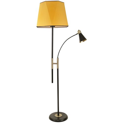 Forza Siyah Lambader Altıgen Hardal Abajurlu Yellow Floor Lamp slika 1