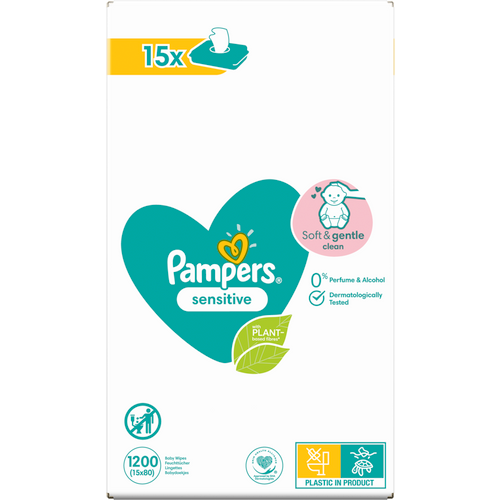 Pampers vlažne maramice sensitive 15X80  XXL slika 2