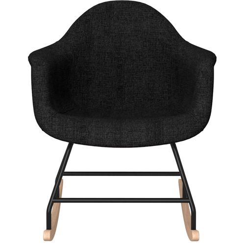 Stolica za ljuljanje od tkanine crna slika 4