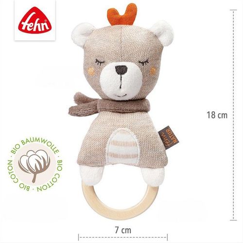 Baby Fehn Mekana zvečka Natur, Medo Teddy slika 4