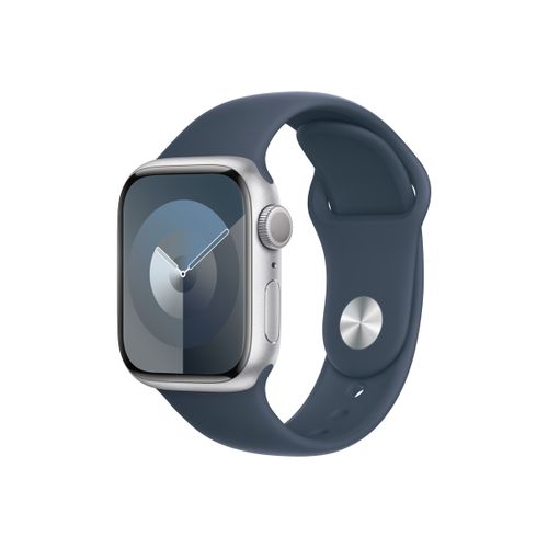 Apple Watch S9 GPS 41mm Silver Alu Case w Storm Blue Sport Band - M/L ( mr913se/a) slika 1