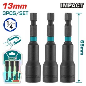 TOTAL 3-delni set udarnih magnetnih usadnhi nastavaka HEX 13mm,dužina 65mm TAC271331