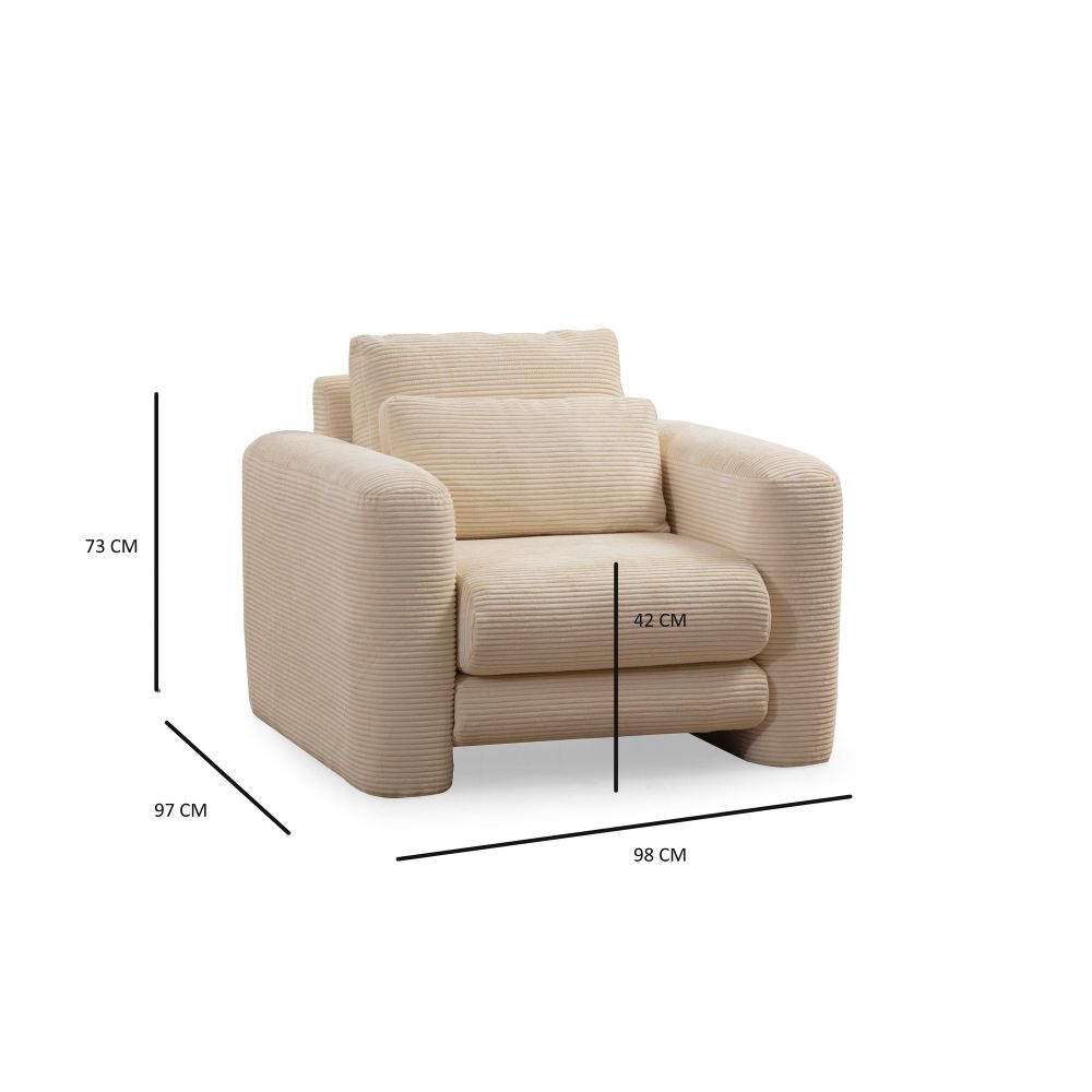 Lily Beige - Elegantna Bež Fotelja s Naslonima za Ruke slika 6