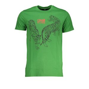 CAVALLI CLASS GREEN MEN'S SHORT SLEEVED T-SHIRT