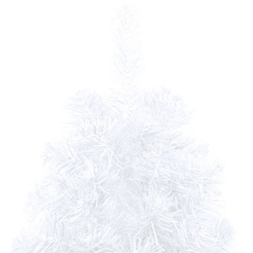 Umjetna polovica božićnog drvca LED s kuglicama bijela 240 cm slika 8