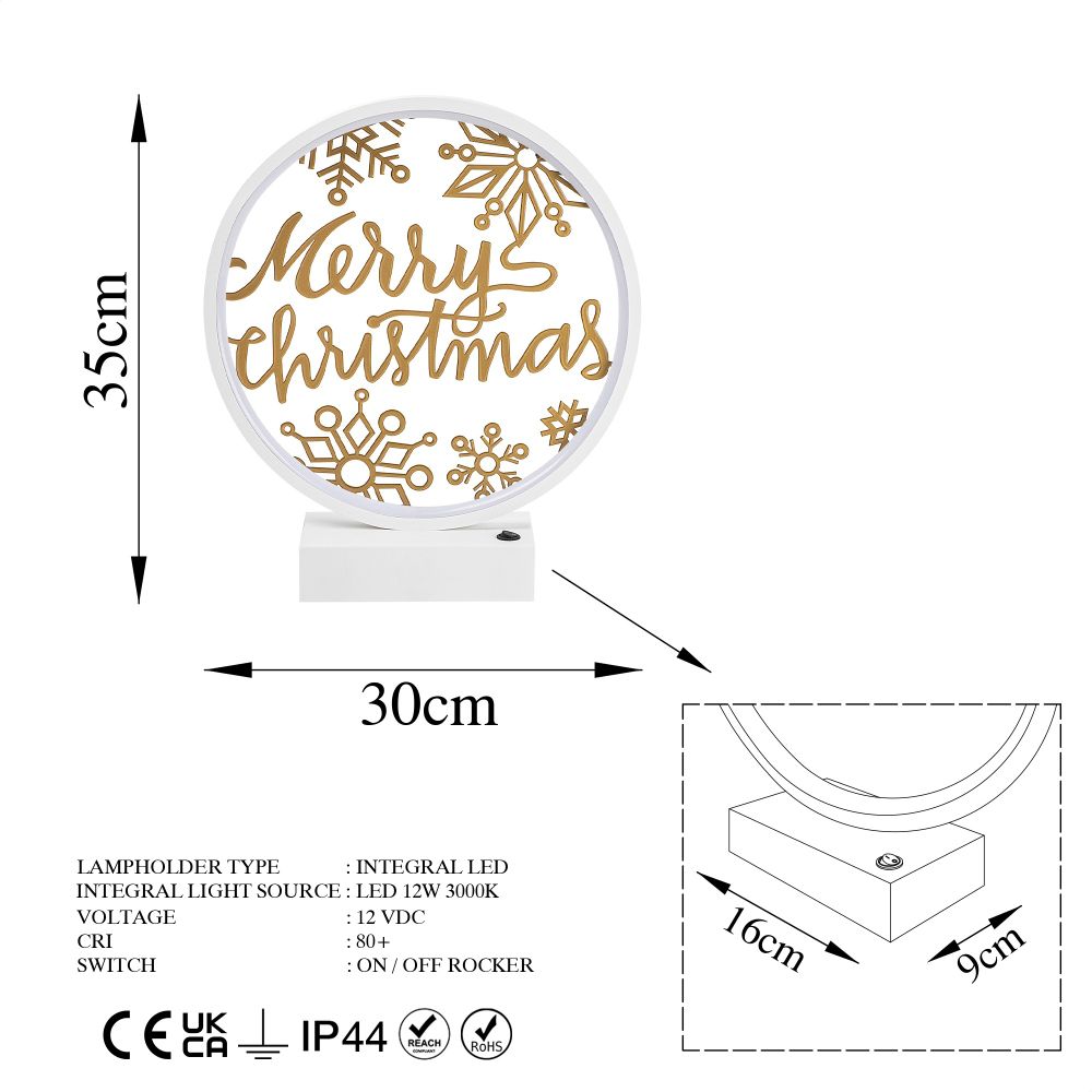 XMAS13 Bijela i Zlatna Stočna Lampa slika 9
