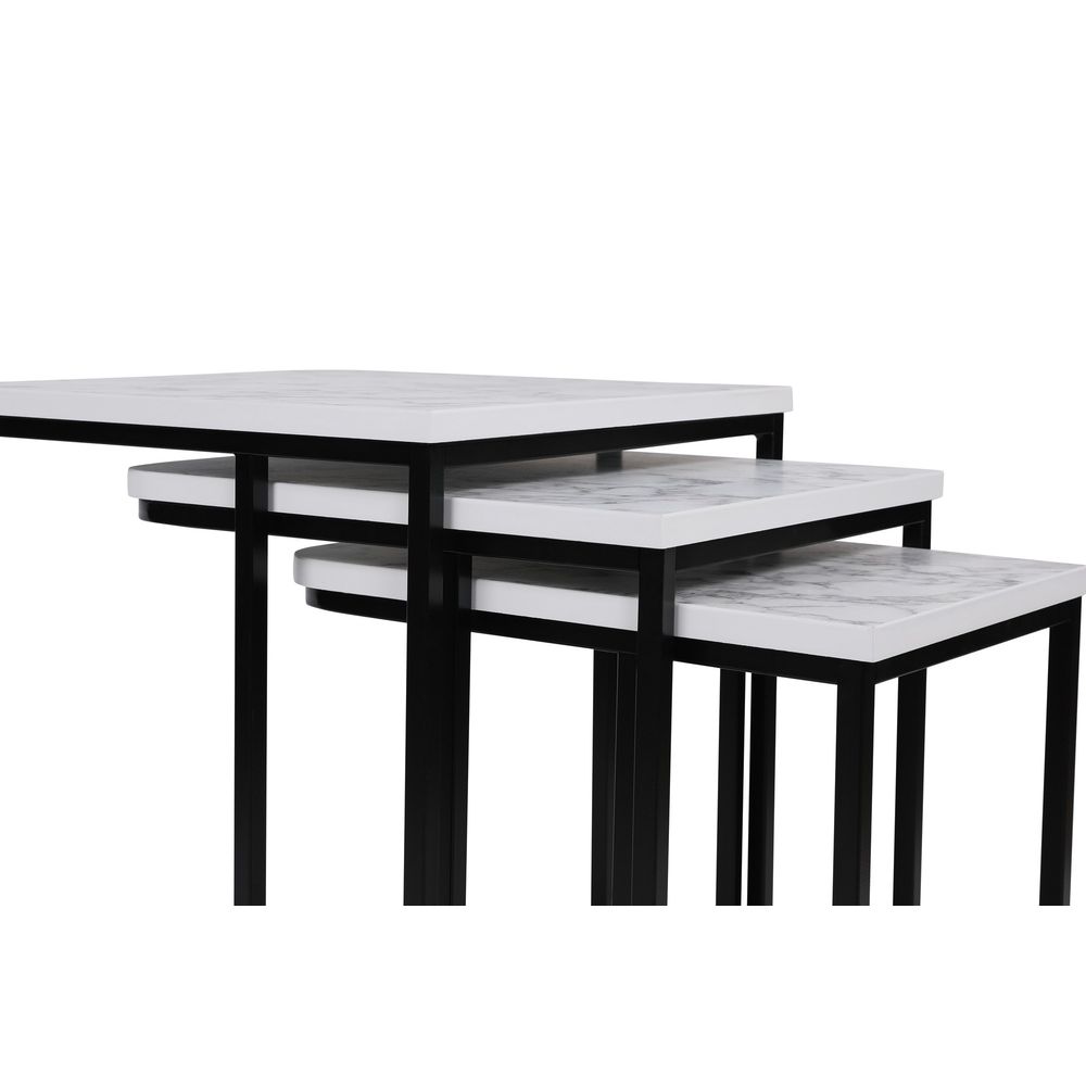 Ce Metal Zigon - 9404 Bijelo-Crni Set od 3 Stolića slika 4