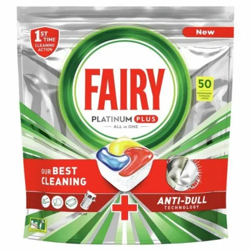 Fairy Platinum Plus Anti-Dull kapsule za mašinsko pranje posuđa, 50kom slika 1