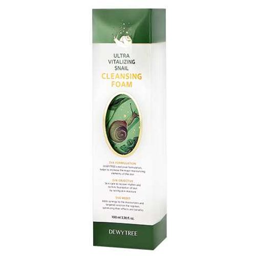 Dewytree Ultra Vitalizing Snail Cleansing Foam ultra vitalizirajuća pena za čišćenje lica na bazi filtrata sluzi puža, antirid slika 4