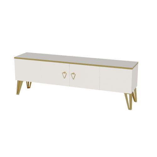 Woody Fashion TV jedinica, Caprice - White, Gold slika 5