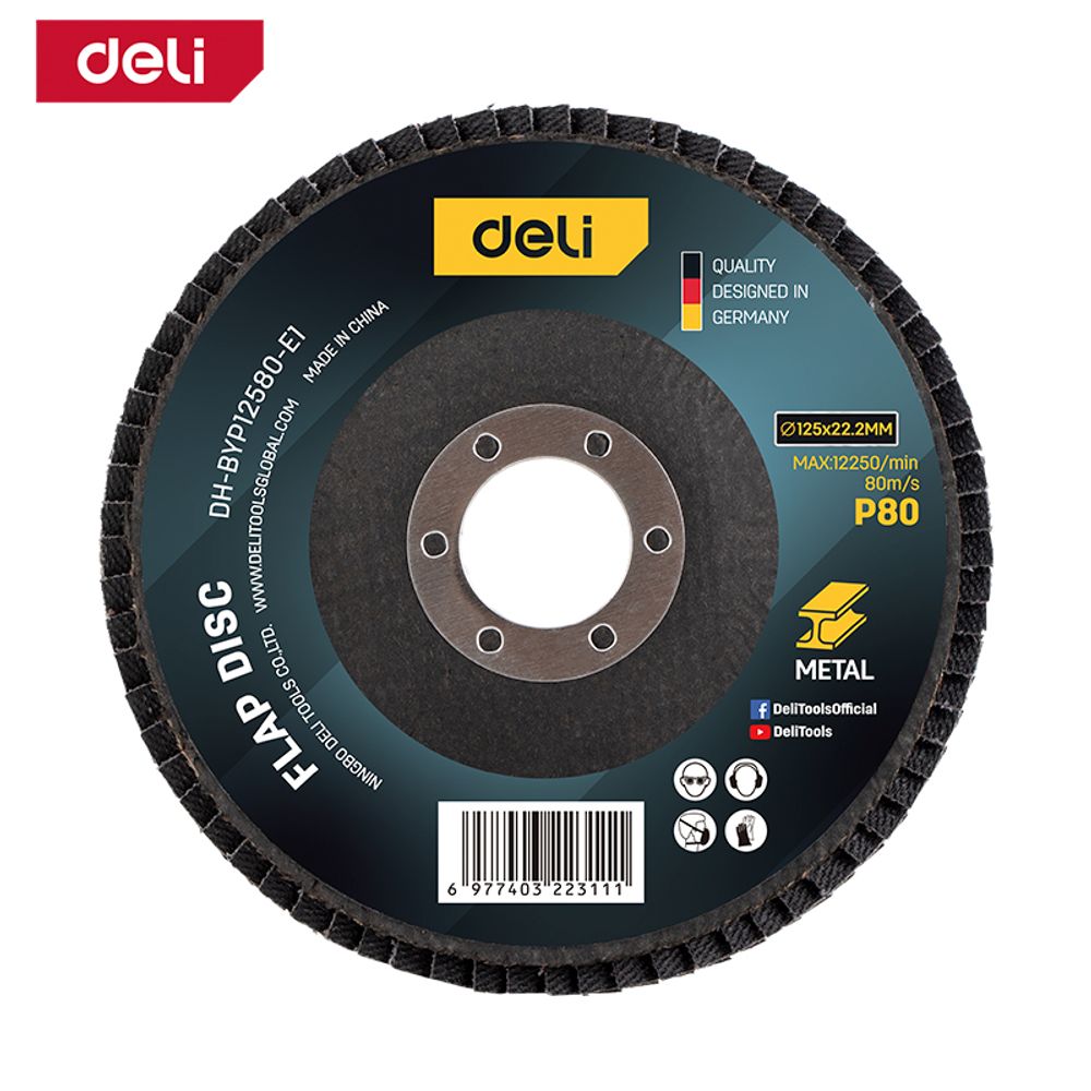 Lamelarni brusni disk AL 125mm G80 Deli EDH-BYP12580-E1 slika 1