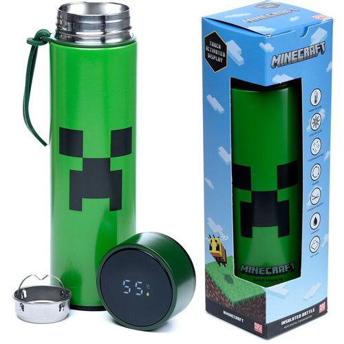 Minecraft thermos stainless steel bottle thermometer 450ml slika 1