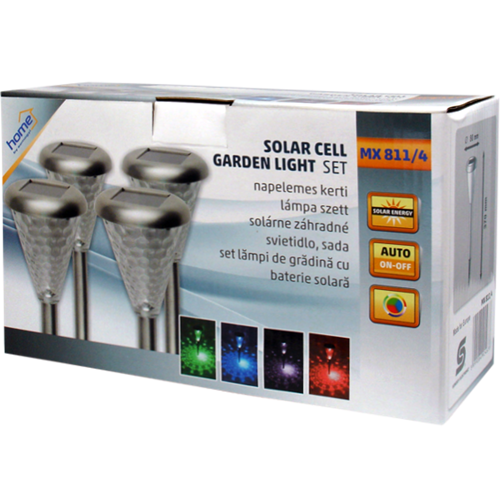 home Solarna vrtna LED lampa, metal/staklo, set 4 komada, 300 mAh - MX 811/4 slika 2
