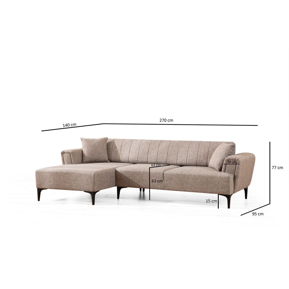 Ugaona sofa na razvlačenje Hamlet Left - Svijetlo smeđa slika 7