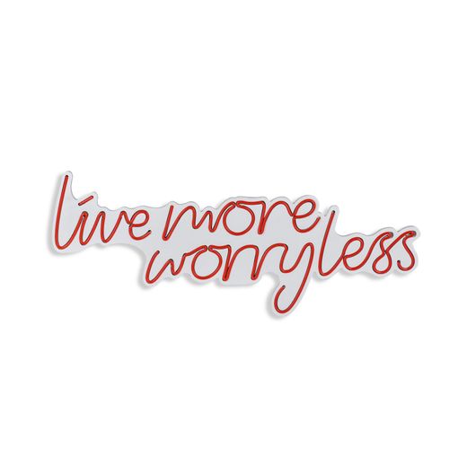 Wallity Ukrasna plastična LED rasvjeta, Live More Worry Less - Red slika 7