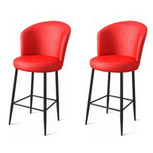 Uras - Crveni i Crni Bar Stolac Set (2 Komada)
