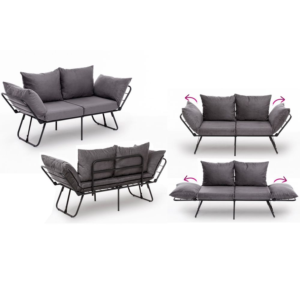 Viper 2-Sjedalni - Siva Sofa na Razvlačenje slika 11