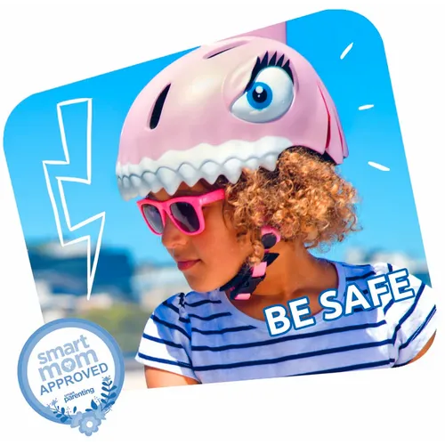 CrazySafety 3D dječja kaciga Shark Pink - s LED svjetlom slika 4