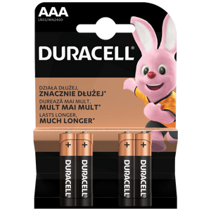 Duracell Baterija alkalna, AAA, 1,5 V, blister 4 kom. - Mignon AAA B4