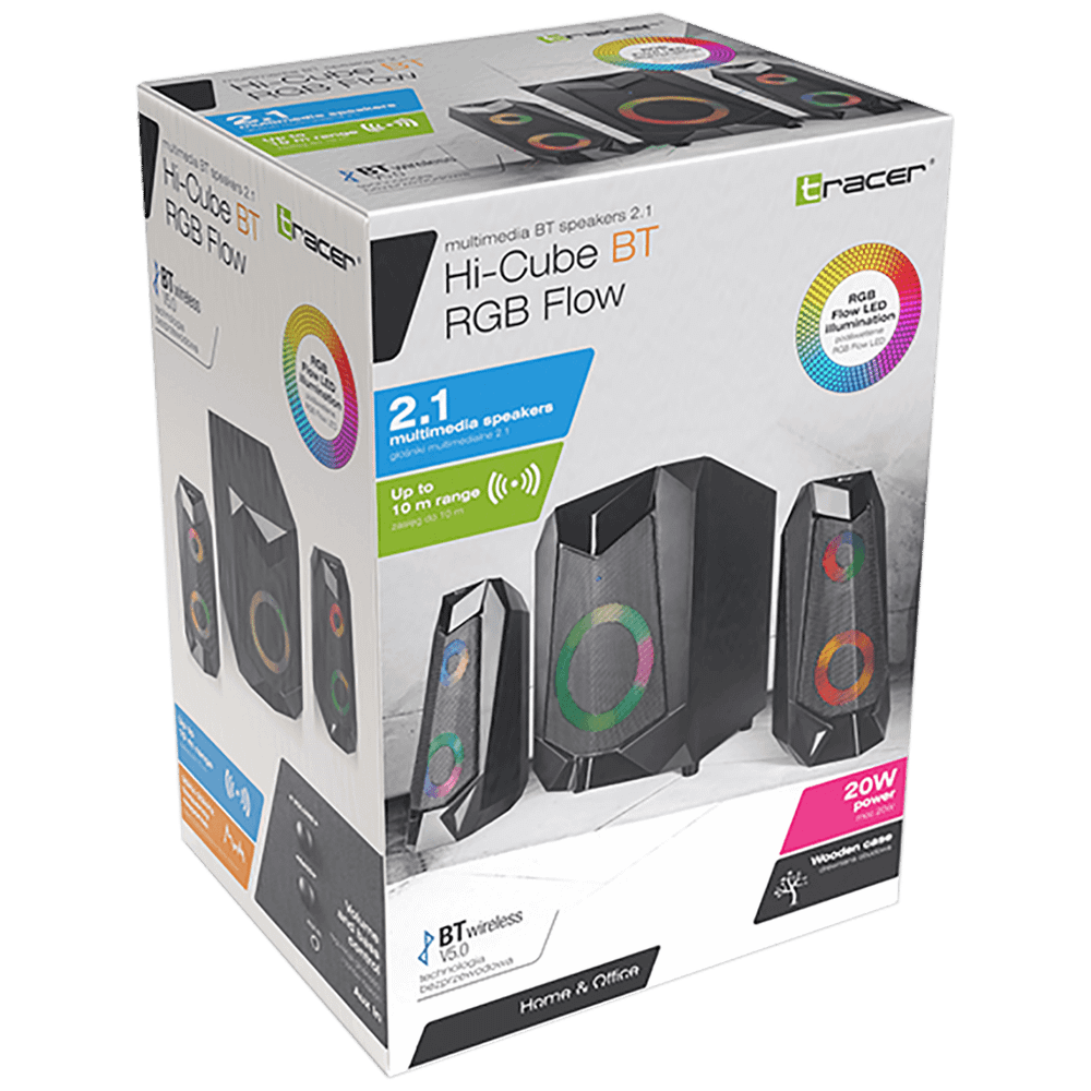 Tracer Zvučnici 2.1 sa RGB osvjetljenjem, Bluetooth - HI-CUBE 2.1 RGB FLOW slika 2