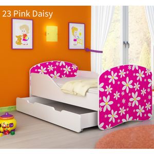 Dječji krevet ACMA s motivom + ladica 180x80 cm 23-pink-daisy