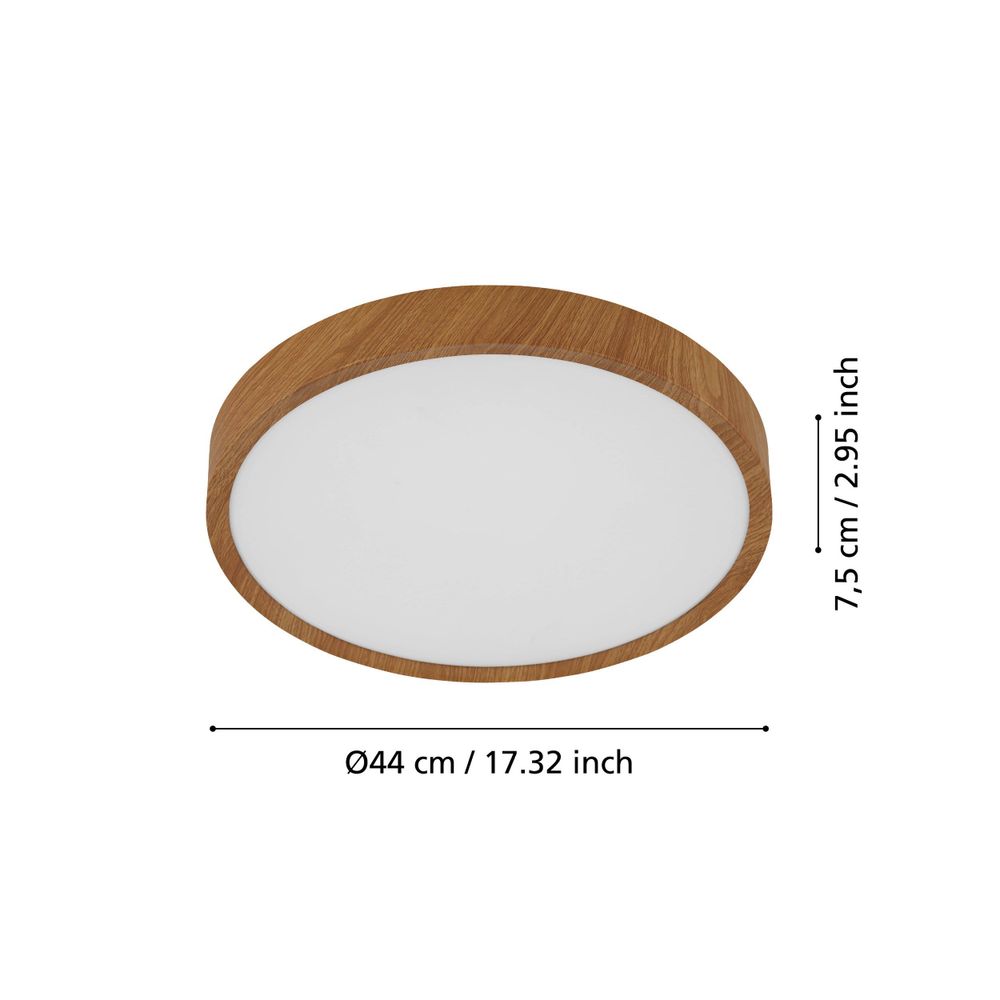 Eglo Musurita Stropna LED Lampa Ø440 mm, 33,5W, 3900lm, Izgled Drva slika 5