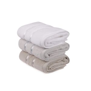 Colourful Cotton Set ručnika QUEEN, 50*90 cm, 3 komada, Dolce - White, Light Blue, Light Brown
