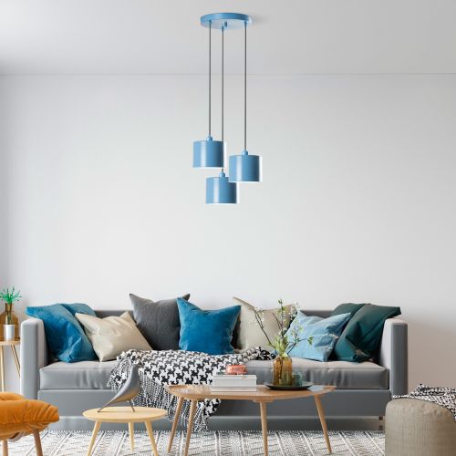 Duz - 195Light Blue - 3 Light Blue Chandelier slika 3