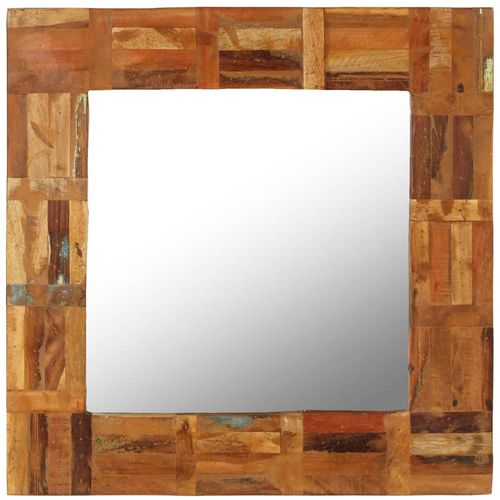 Zidno ogledalo od masivnog obnovljenog drva 60 x 60 cm slika 16