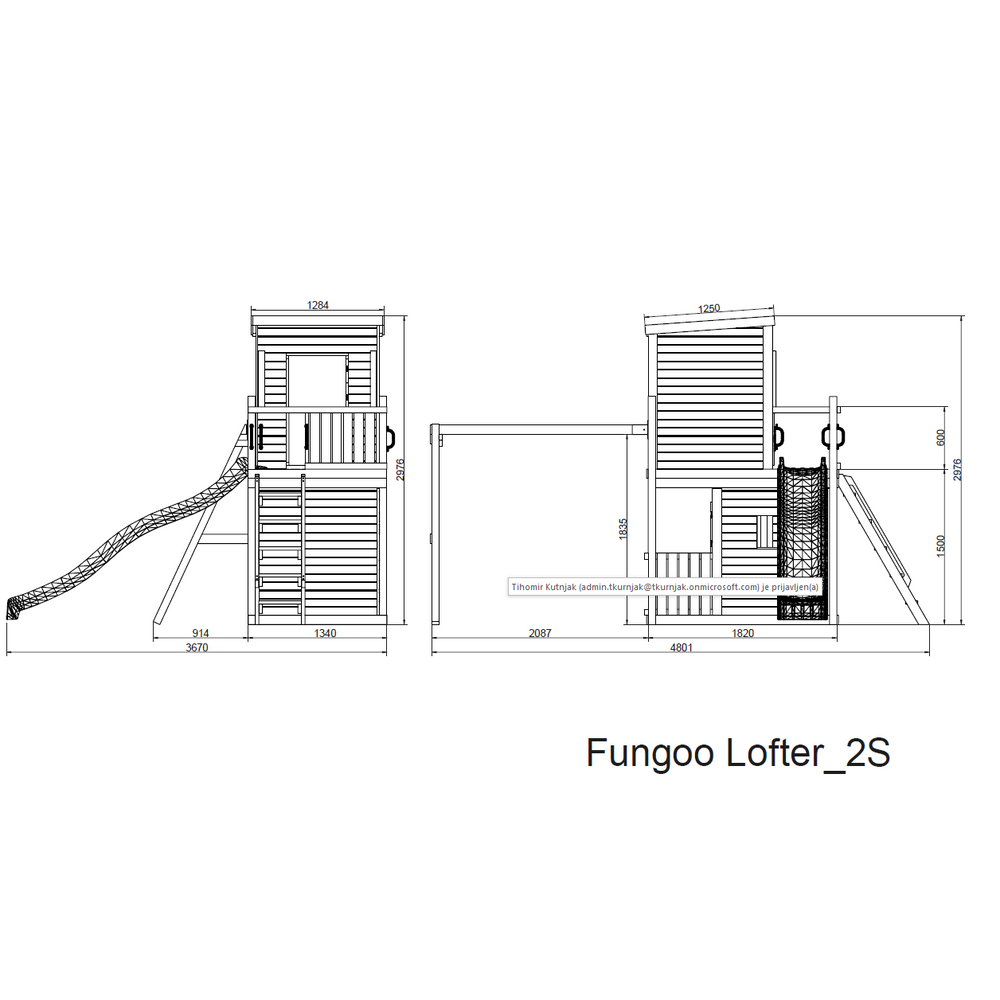 Fungoo set LOFTER - Drveno dječije igralište slika 7