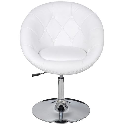 Barski stolac od umjetne kože bijeli slika 30