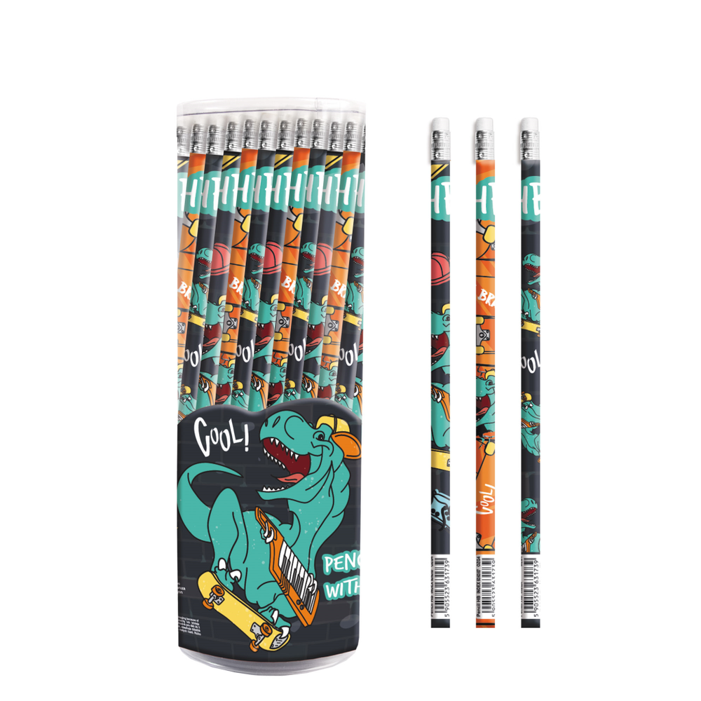 STARPAK 536321 Drvena olovka sa gumicom Dinosaur, 1kom slika 1