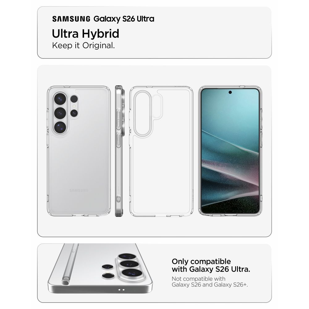 SPIGEN Ultra Hybrid maska za Samsung Galaxy S26 Ultra – Crystal Clear slika 6