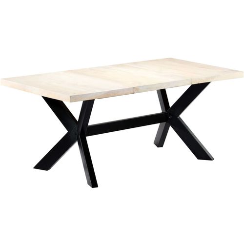 Blagovaonski stol bijeli 180x90x75 cm od masivnog drva manga slika 7