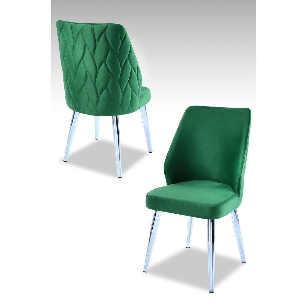 Pufi - Zeleni Set Stolica Chrome Green (4 Komada) slika 1