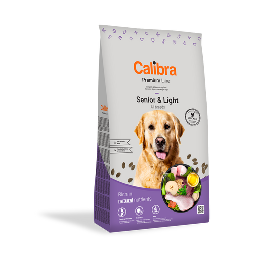 Calibra Dog Premium Line Senior&Light, potpuna suha hrana za starije pse ili pse koji trebaju izgubiti na težini, 12 kg slika 1