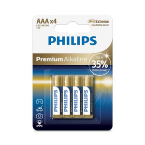 Philips Premium Alkaline AAA baterije, 4 komada