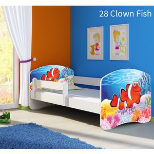 Dječji krevet ACMA s motivom, bočna bijela 140x70 cm 28-clown-fish