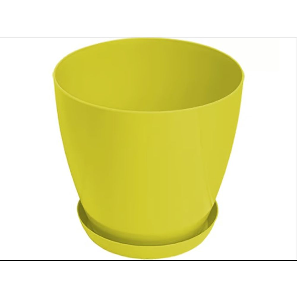 Gardino Saksija LUX 28cm sa podmetačem žuta slika 1