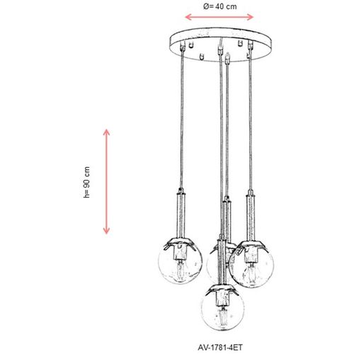 AV-1781-4ET Antiquation Chandelier slika 4