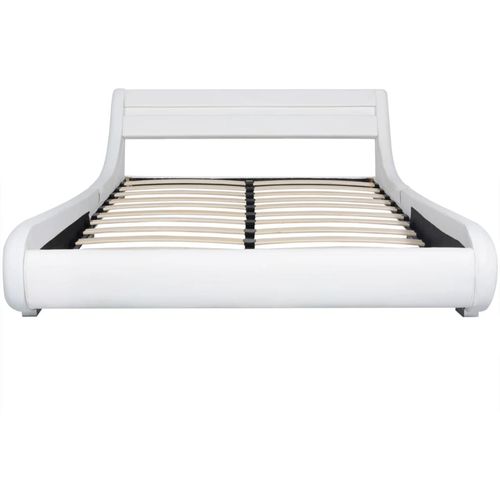 Krevet od umjetne kože sa madracem LED bijeli 140 x 200 cm slika 60